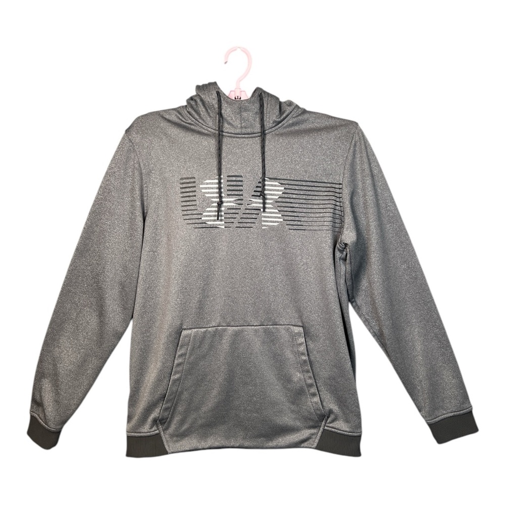 Under Armour Men’s Large‎ Hooded Sweatshirt Gray Pullover Loose Fit Coldgear